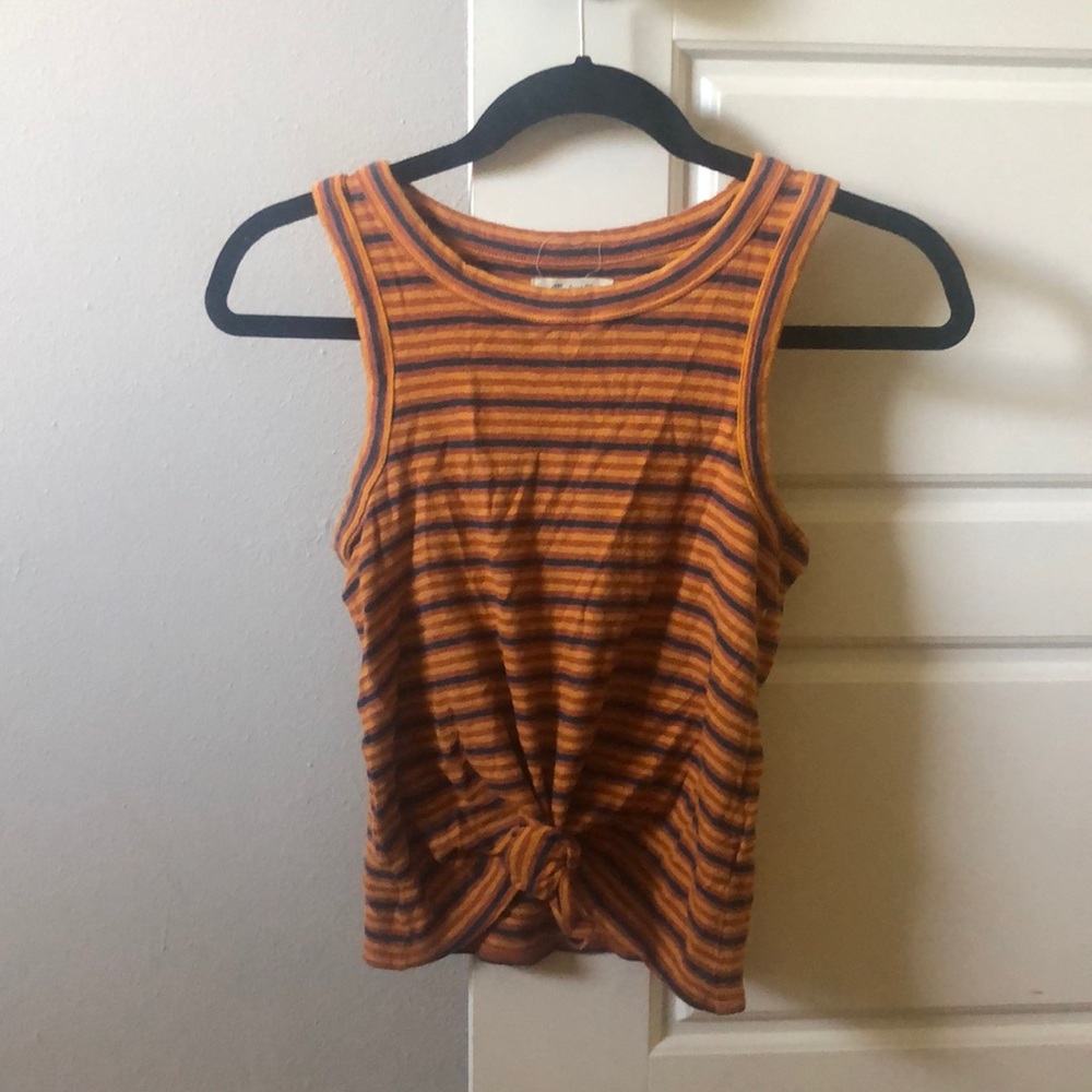 Striped tie front Madewell tank top
